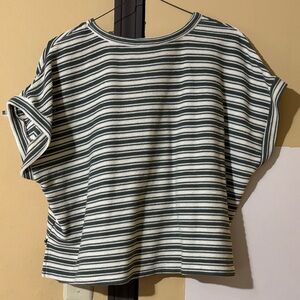 Striped Green and Ivory Women's Top